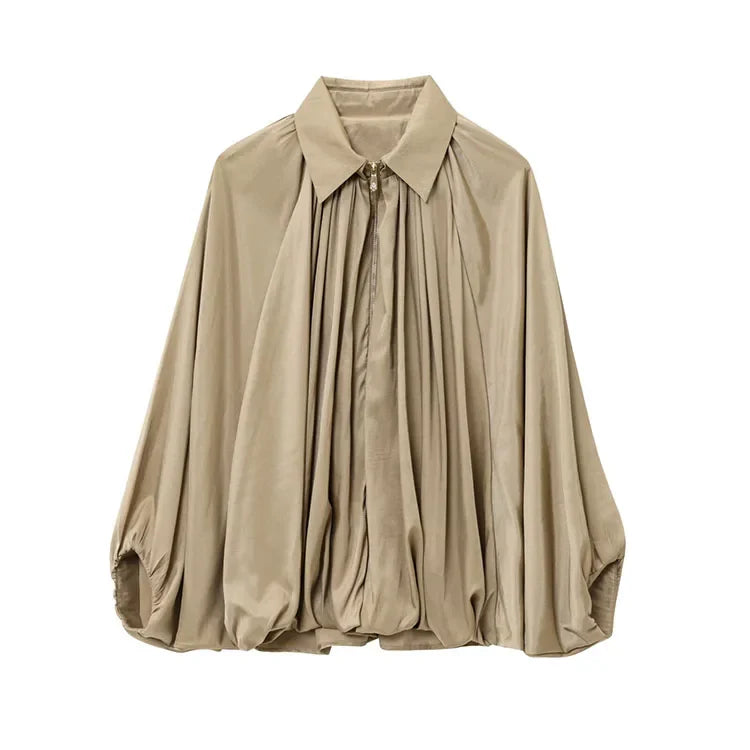 Maven Satin Pleated Bomber